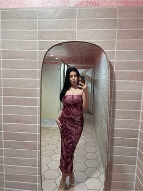 Windsor Burgundy Floral Two-Piece Skirt Set
